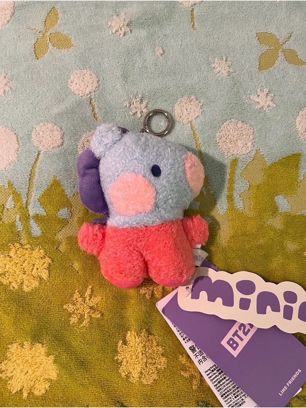 BT21 Mang Soft Plush Keychain - Pink, Purple, Light Blue